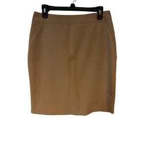FOREVER 21 Pencil Skirt Stretch Tan Above Knee Faux Pockets Career Business